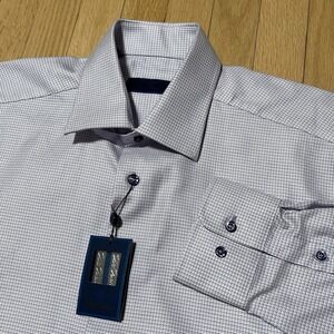 David Donahue Mens trim fit micro dobby Lilac Purple Dress Shirt Size 16/34/35